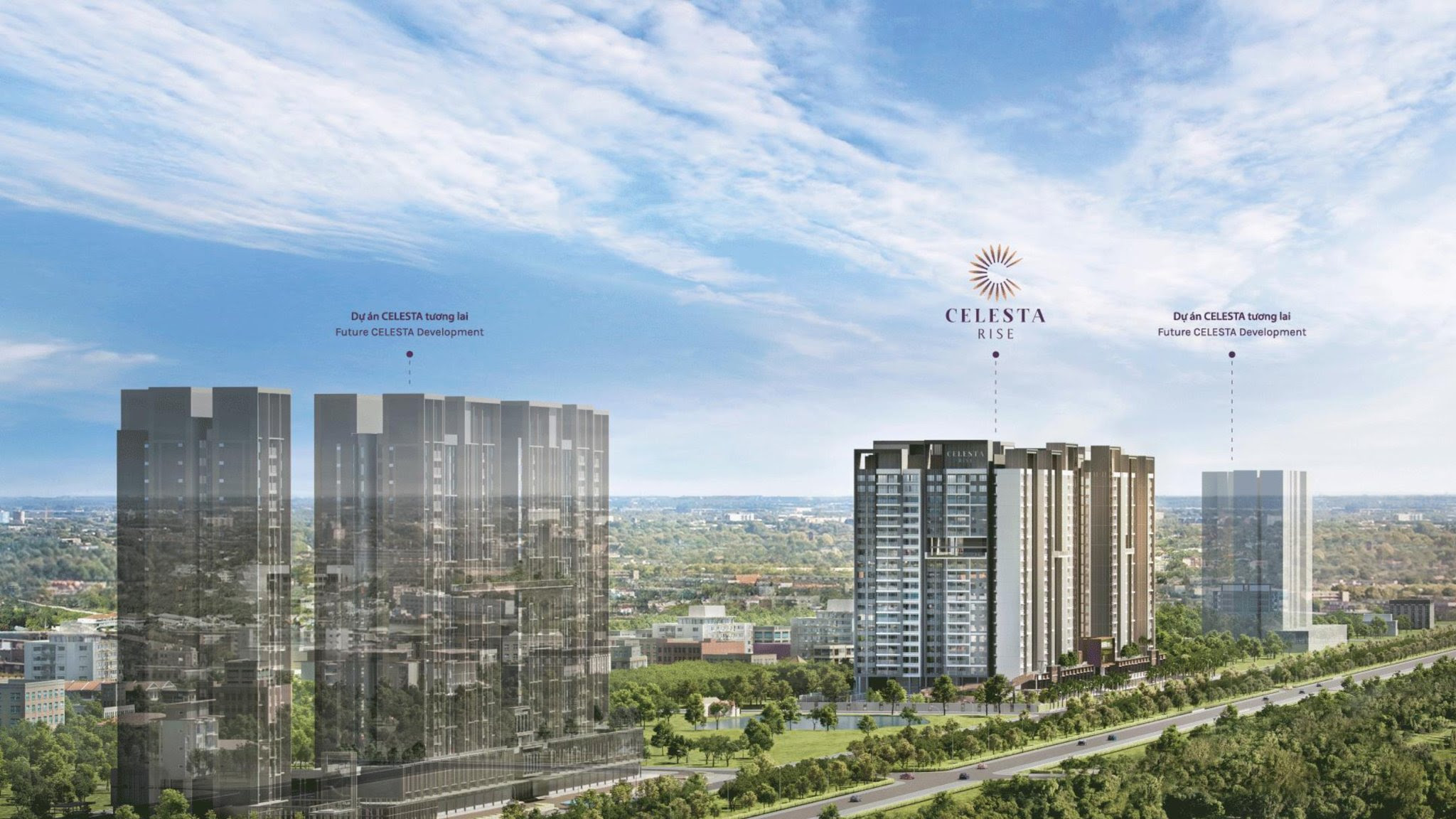 Celesta Rise, the first phase of Celesta City, Keppel Land & Phu Long complex on Nguyen Huu Tho street, Nha Be