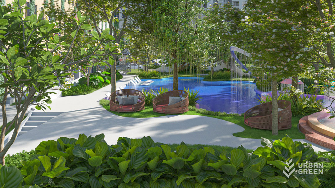 The green area at Urban Green is focused on construction investment