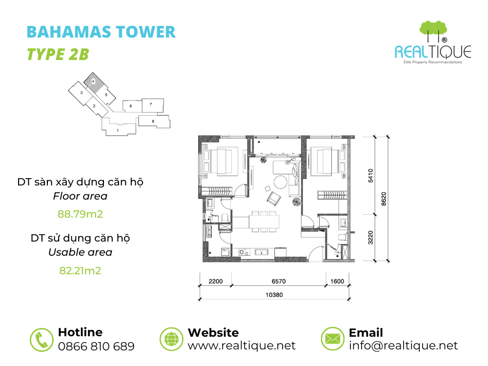 Bahamas 2 Bedrooms Apartment - 2B