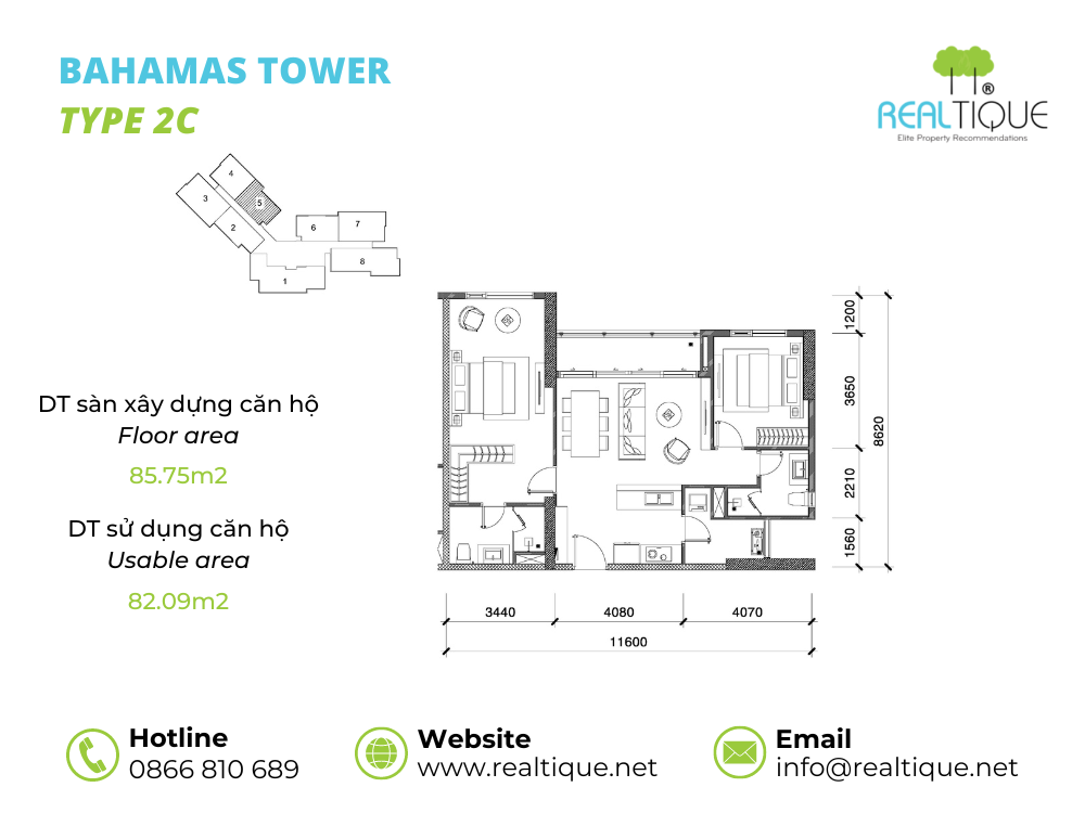 Bahamas 2 Bedrooms Apartment - 2C