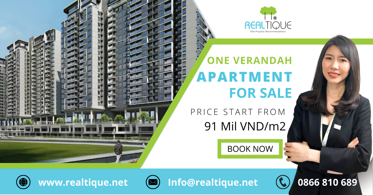 From only 91 million VND/m2, own One VerandahOne luxury apartment right away