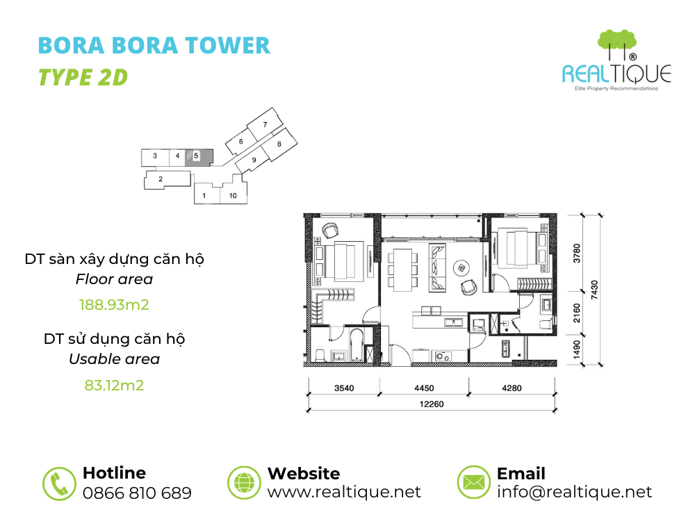 Bora Bora Apartment 2 bedrooms - 2D