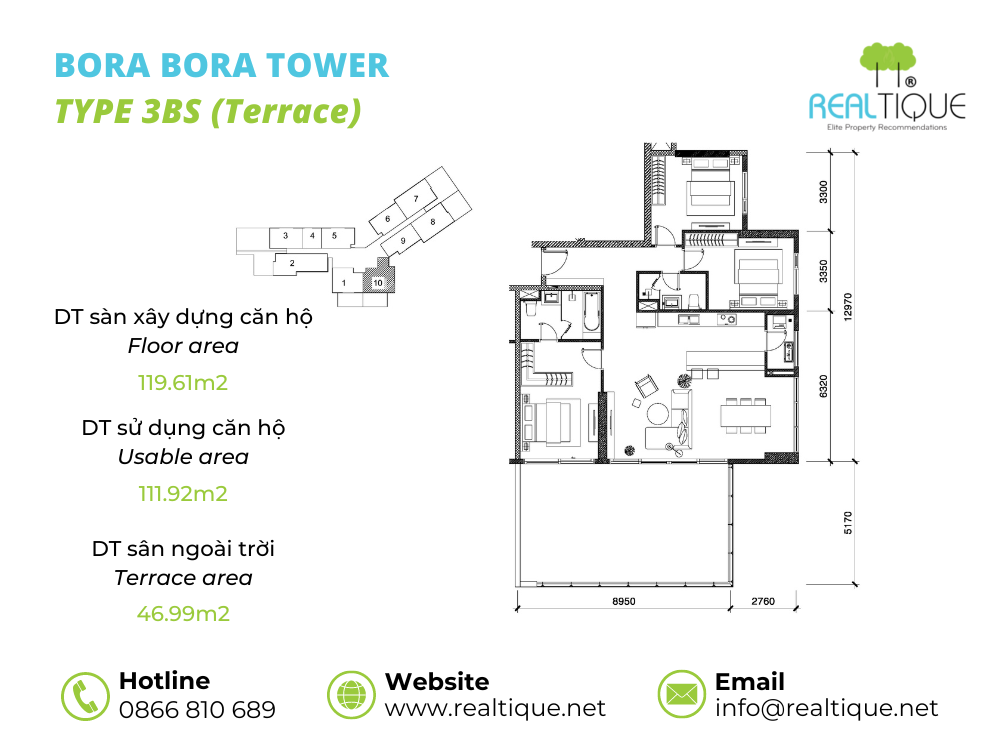 Bora Bora Apartment 3 bedrooms - 3BS (Terrace)