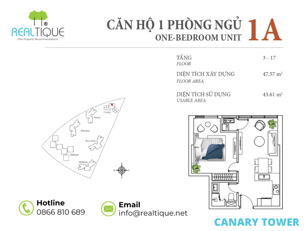 Canary Apartment 1 Bedroom - 1A
