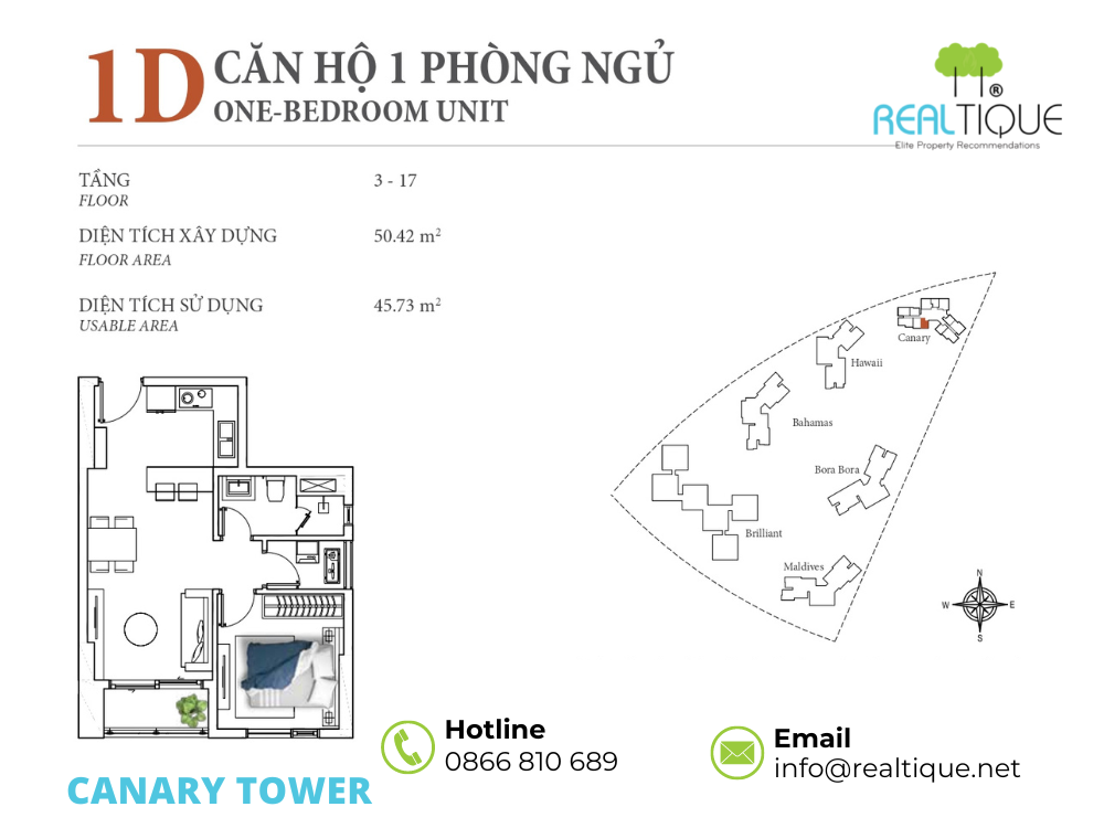 Canary Apartment 1 Bedroom - 1D