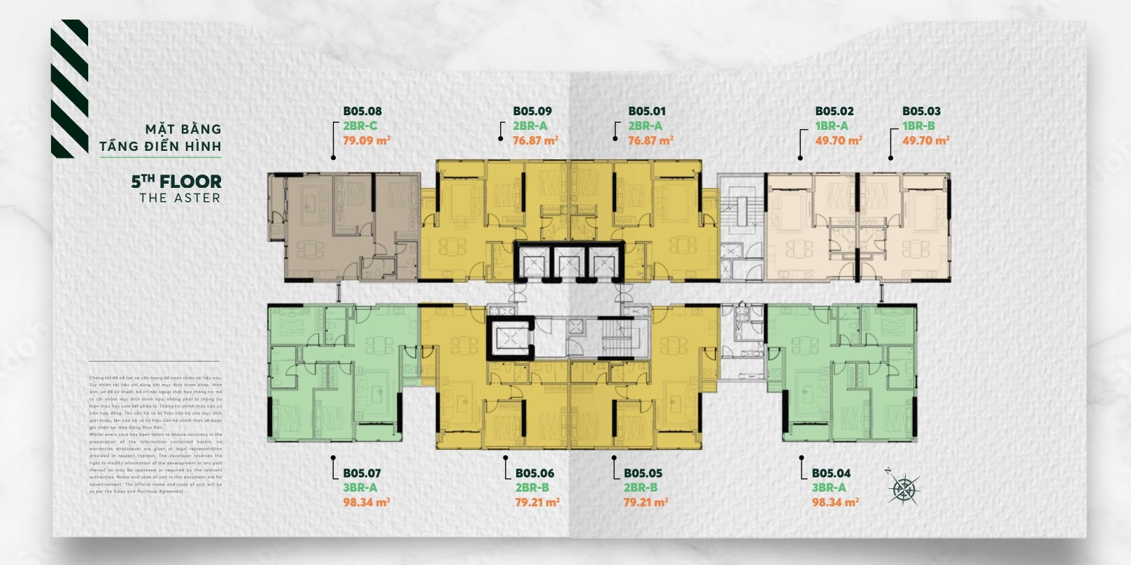 Typical floors will have layouts of 1-3 bedrooms