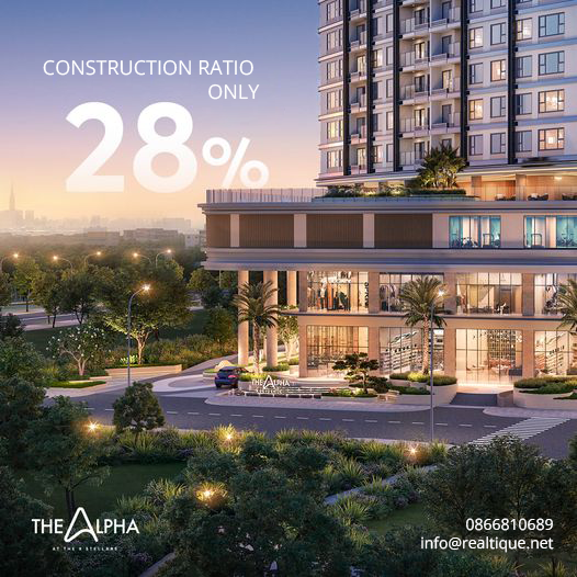 The construction density of The Alpha Residence accounts for only 28%
