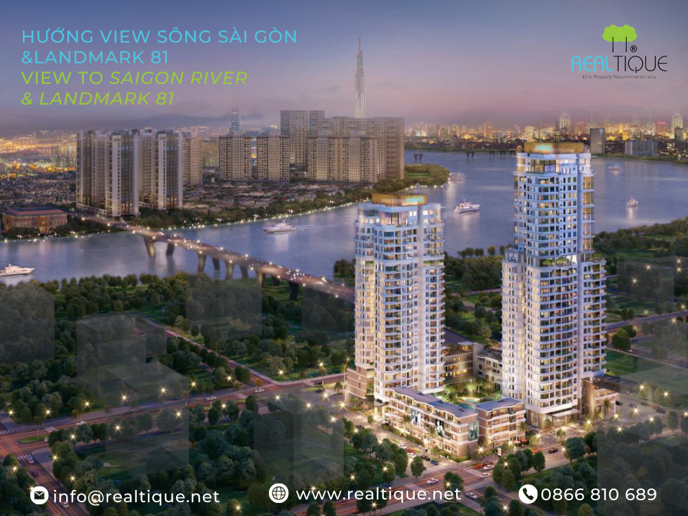 View hướng sông Sài Gòn và Landmark 81 dự án Thủ Thiêm Zeit River