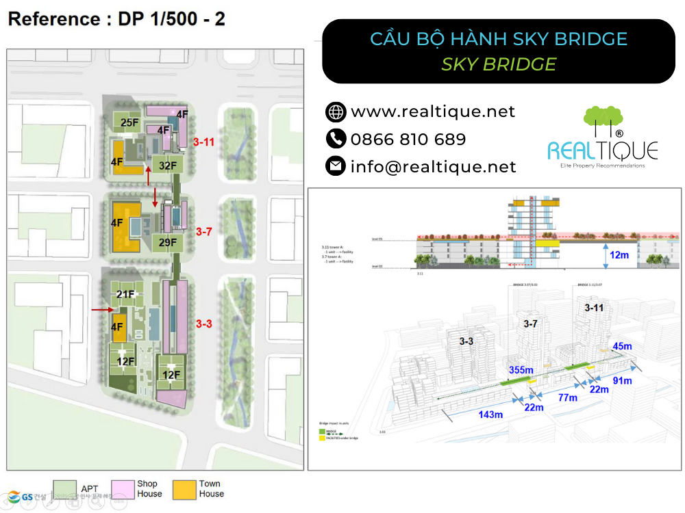 Layout xây dựng cầu bộ hành Sky Bridge dự án Thủ Thiêm Zeit River