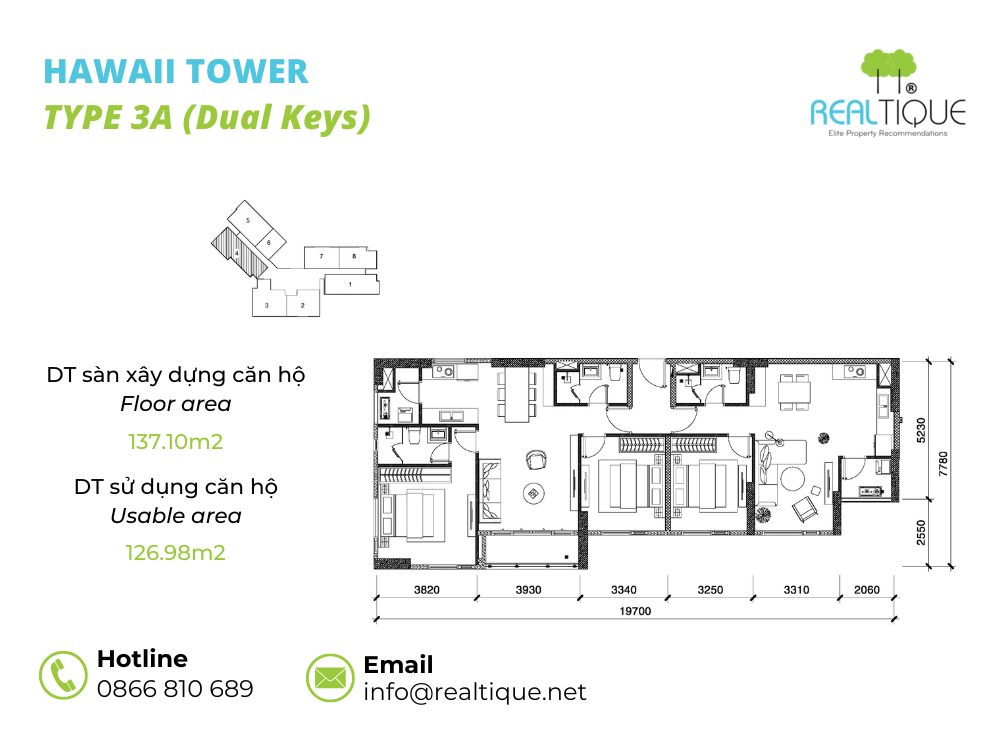 Hawaii 3 bedrooms apartment - 3A Dual Keys