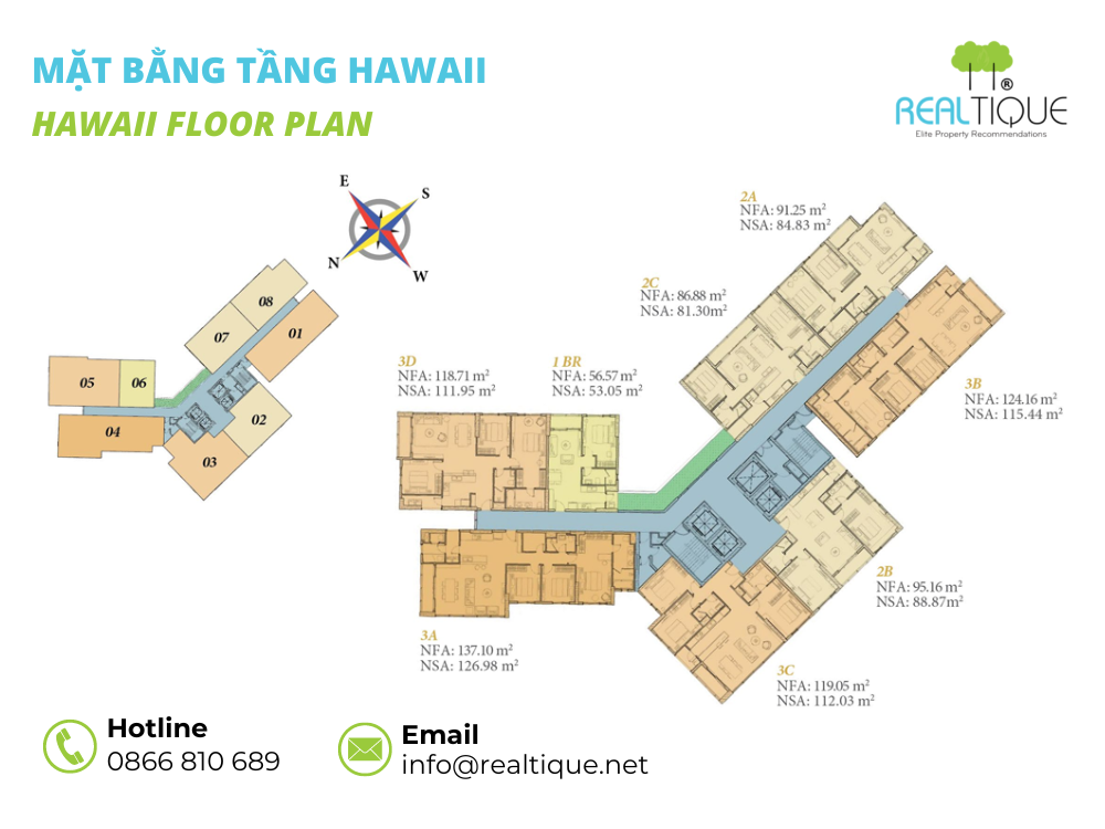 The floor plan of Hawaii at Diamond Island