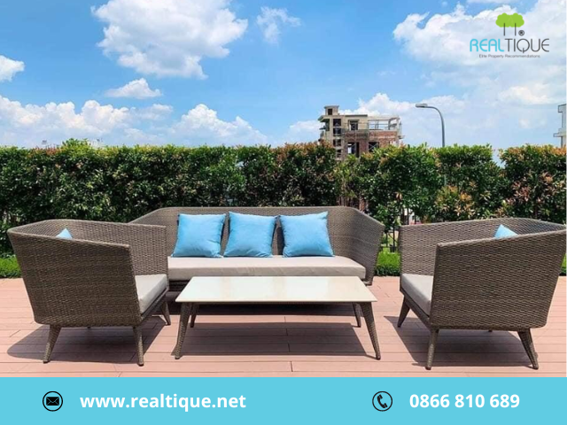 Outdoor relaxation area at One Verandah