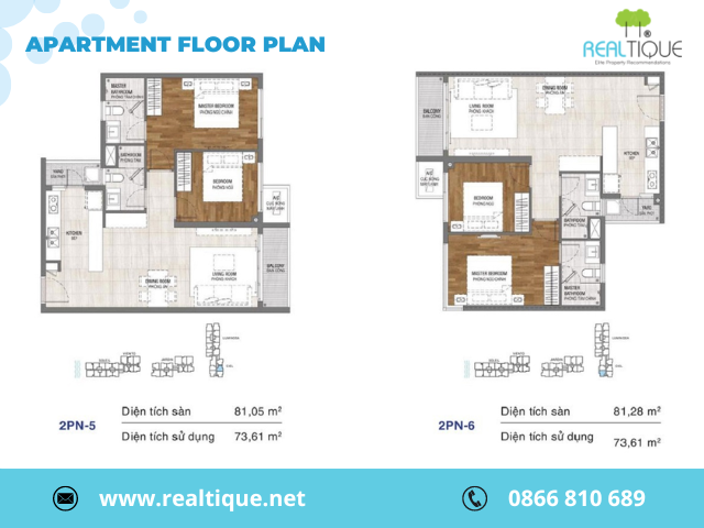 The layout of a 2-bedroom apartment in One Verandah