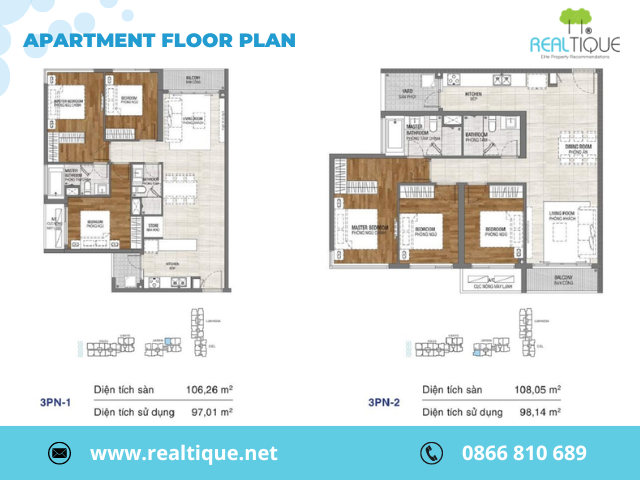 One Verandah apartment layout with 3 bedrooms