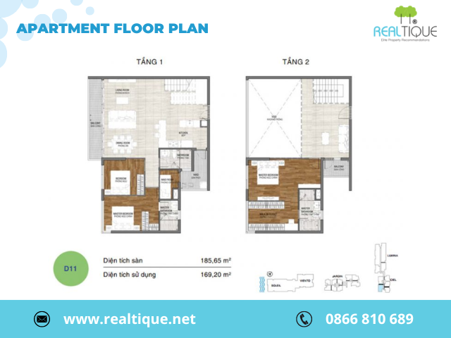 The layout of the Duplex D11 apartment at One Verandah