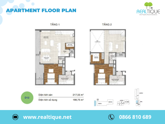 The layout of the Duplex D12 apartment at One Verandah