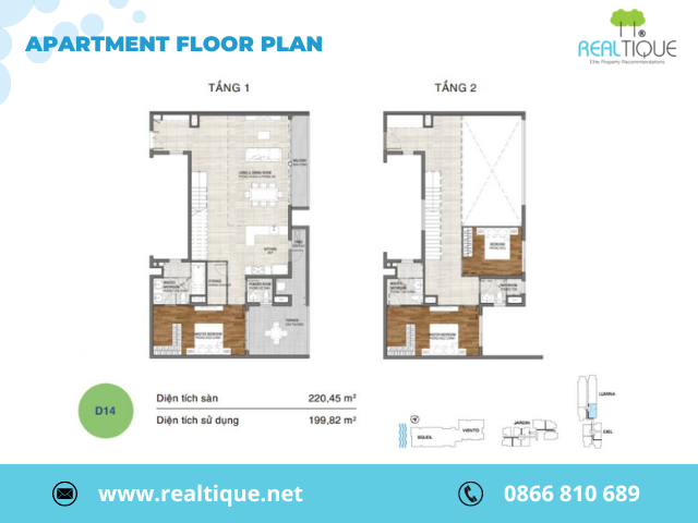 The layout of the Duplex D14 apartment at One Verandah