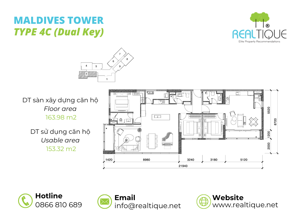 Maldives dual key apartment floor plan
