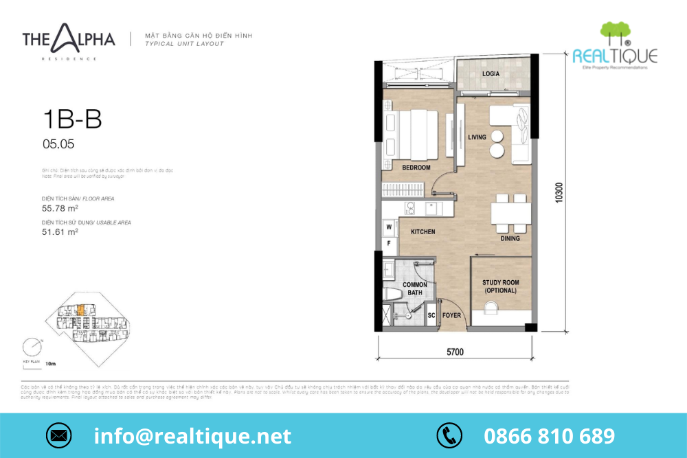 Floor plan of The Alpha Residence 1B - B