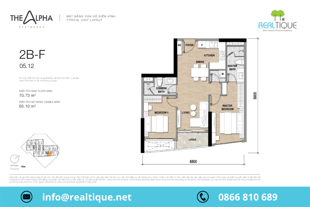 Floor plan of The Alpha Residence 2B - F