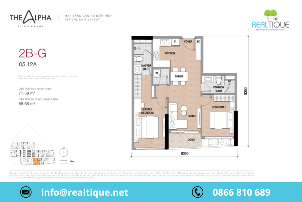 Floor plan of The Alpha Residence 2B - G