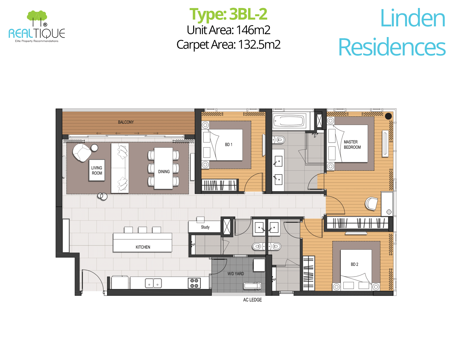 3-bedroom apartment (large)in Linden Residences (MU4)