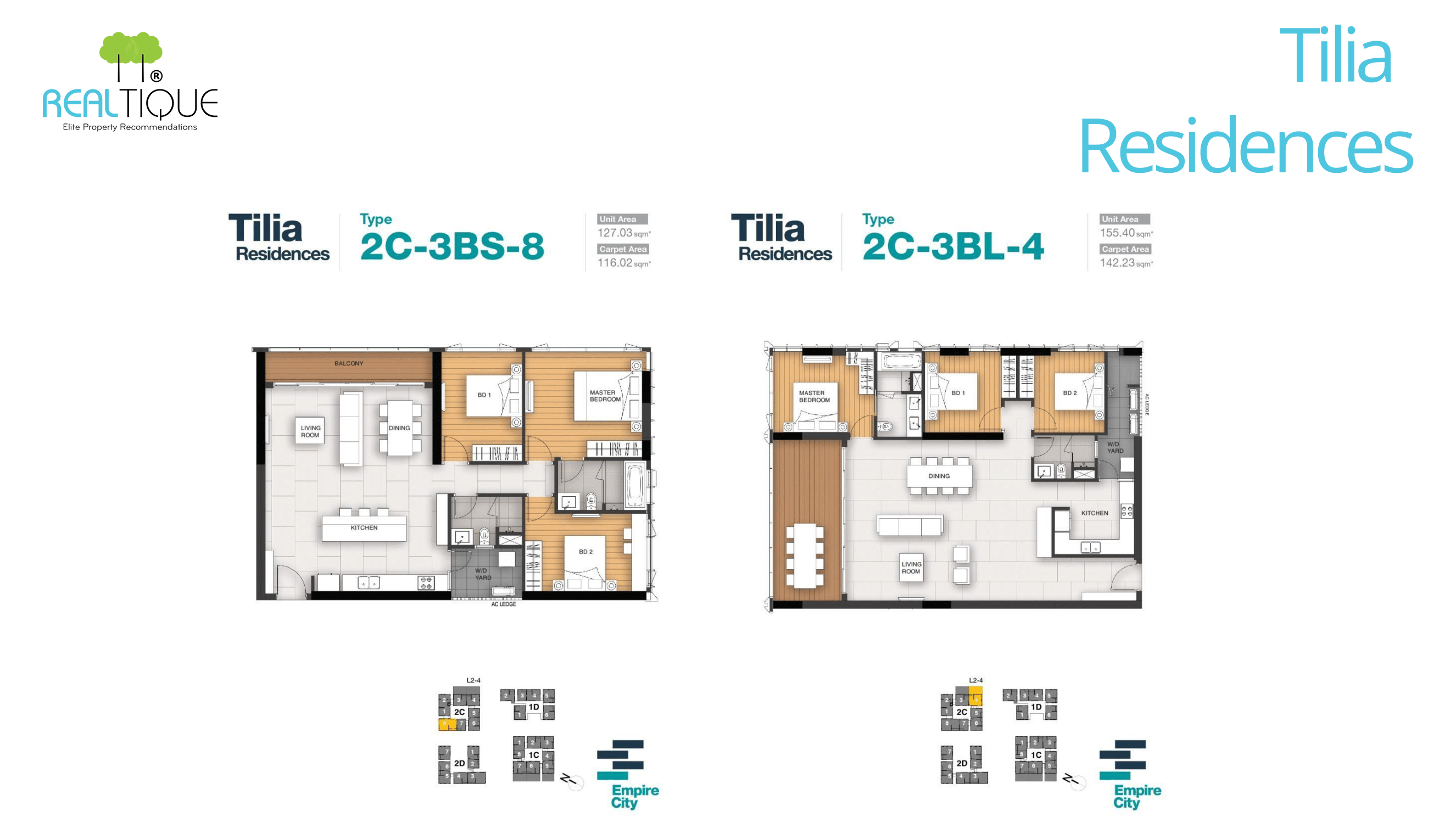 Detailed Layouts of T2C Tower of Tilia Residences (MU7)