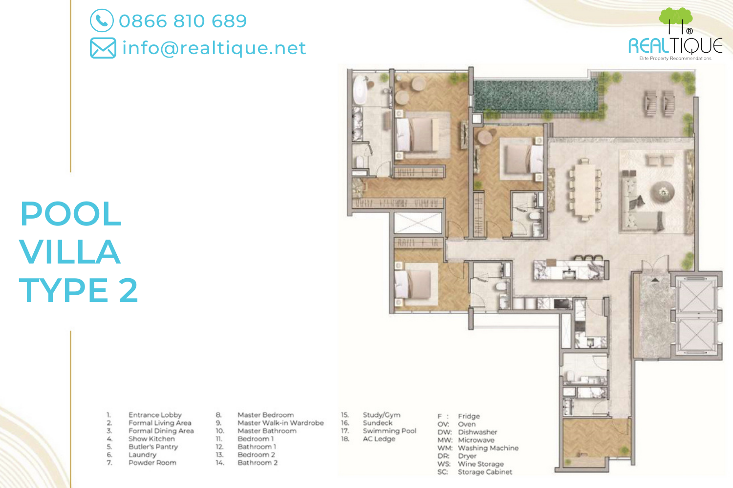 Pool Villa Type 1 Floor Plan the river thu thiem