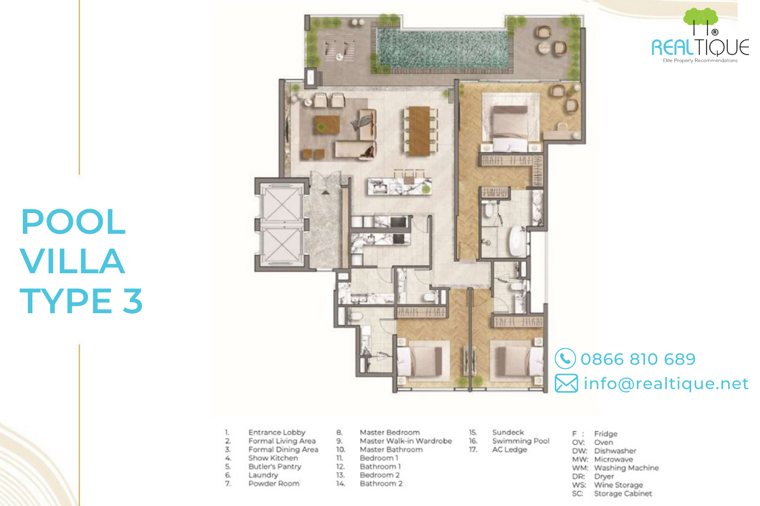 Pool Villa Type 1 Floor Plan the river thu thiem