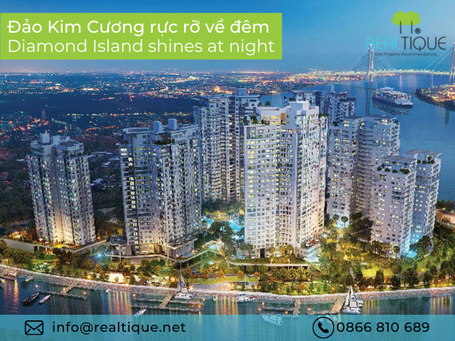 Diamond Island project at night
