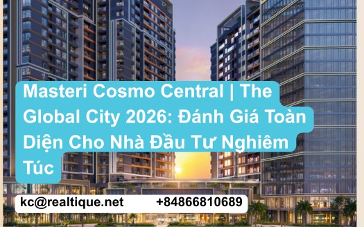 Masteri Cosmo Central The Global City 2026 đánh giá toàn diện pillar — 3 tháp, mặt bằng căn, chính sách thanh toán, Masterise Homes Thủ Đức