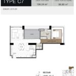 Layout căn C7 The Berkley — 1 phòng ngủ entry-level | C7 1BR entry-level layout