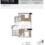Layout căn C8 The Berkley — 2 phòng ngủ stack variant | C8 2BR stack variant layout