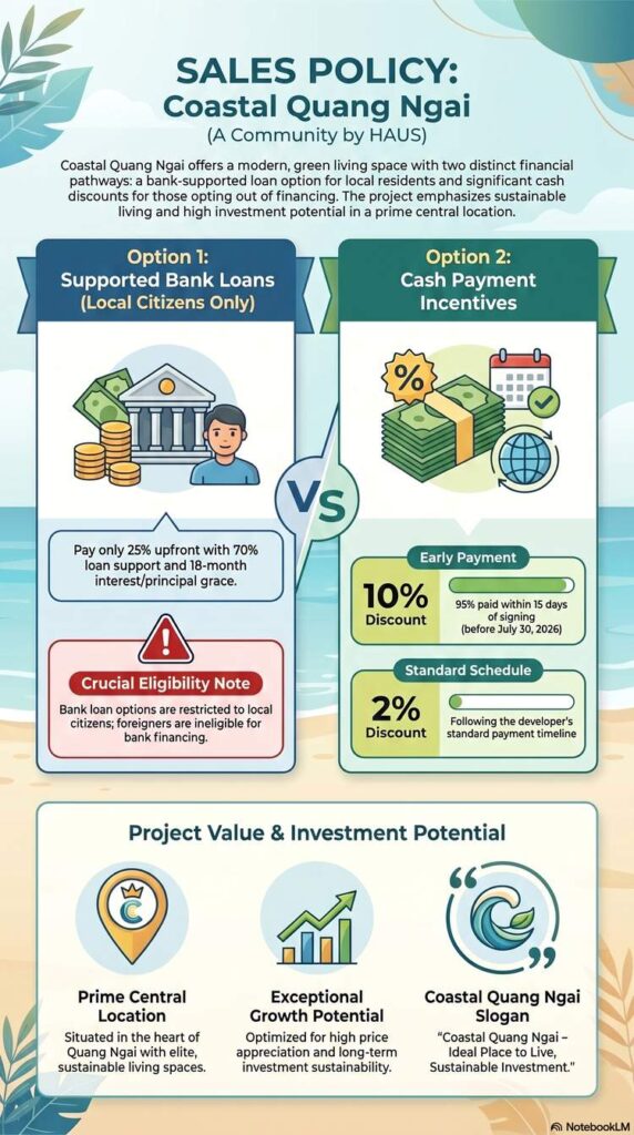 Haus Coastal Quang Ngai payment schedule sales policy | Lịch thanh toán chính sách bán hàng