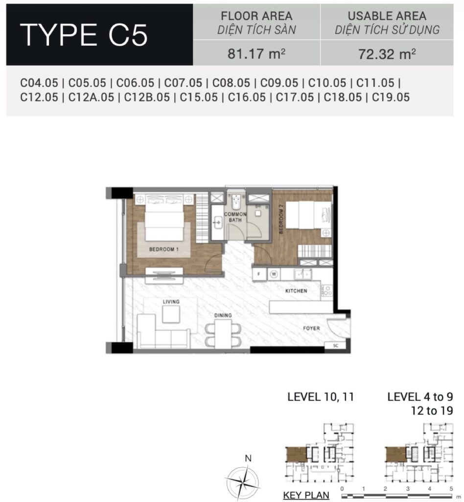 Layout Type C5 — căn hộ 2 phòng ngủ 81m² investor pick | Type C5 — 81m² 2-bedroom investor pick