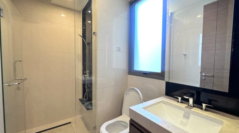Detail of bathroom interior at The Nassim Tower A apartment