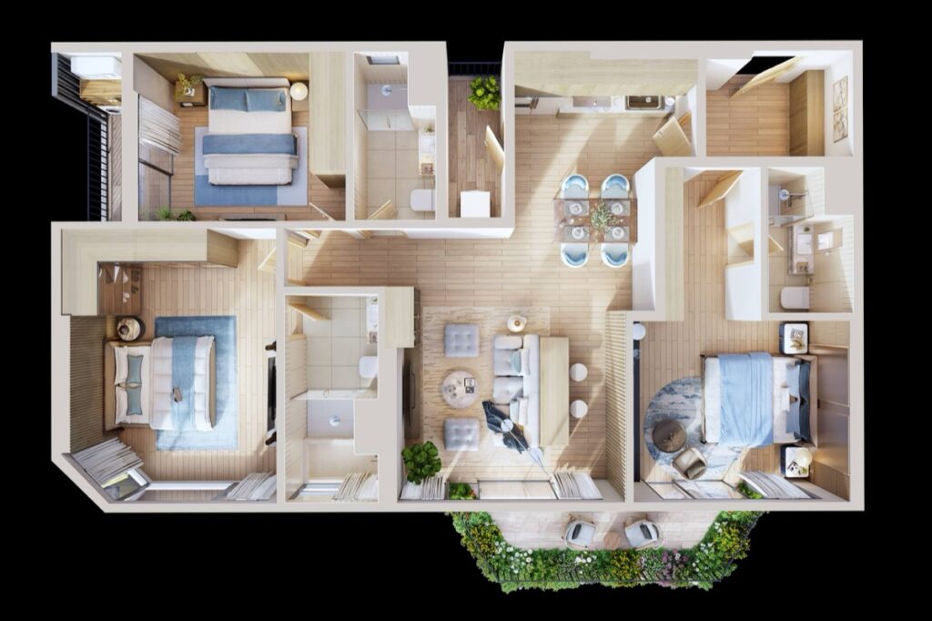 Layout Dualkey với ban công riêng | Dualkey with private balcony layout