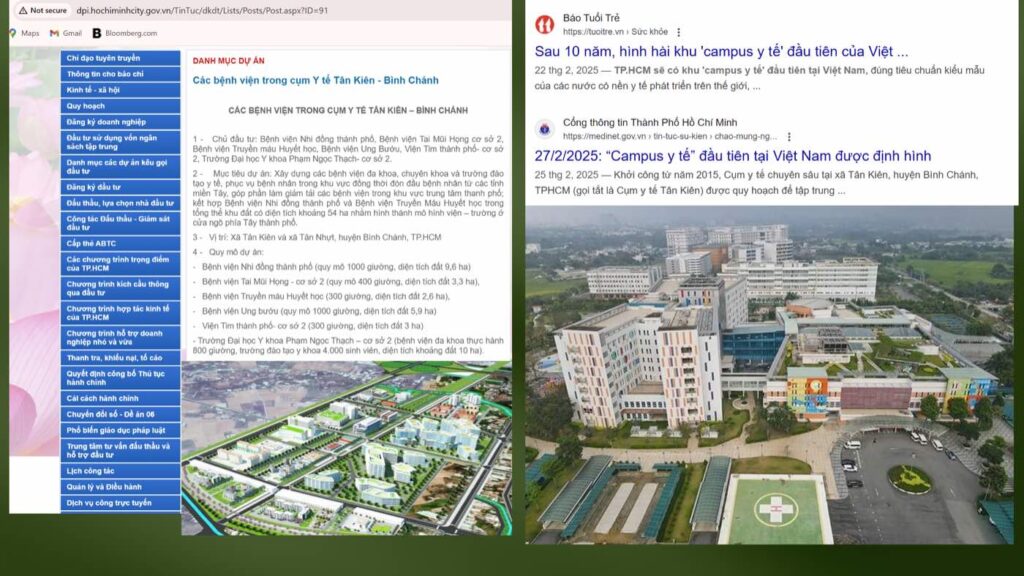 Cụm 7 bệnh viện và đại học y khoa quanh Eco Retreat khoảng cách dưới 15 phút di chuyển | 7-hospital and medical university cluster around Eco Retreat under 15 min