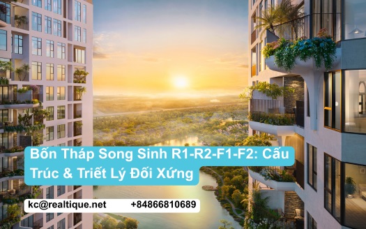 Bốn tháp song sinh Eco Forest Onsen R1 R2 F1 F2 cấu trúc đối xứng | Eco Forest Onsen four twin towers R1 R2 F1 F2 symmetric structure
