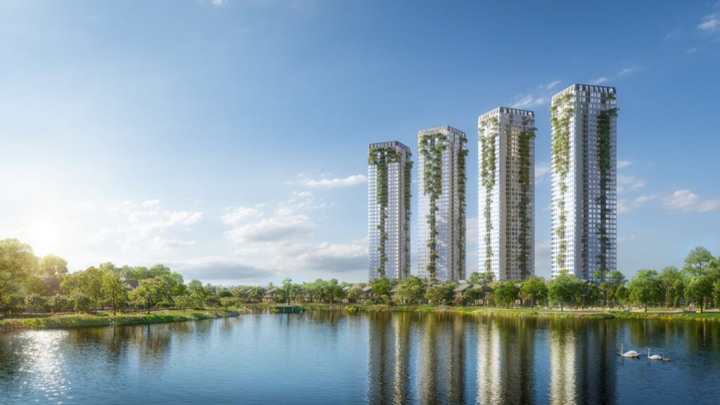 Trục căn 2PN có vườn 162 căn layout điển hình tầng 8 4 tháp Forest Onsen | 2BR with-garden axis 162 units typical floor 8 four towers