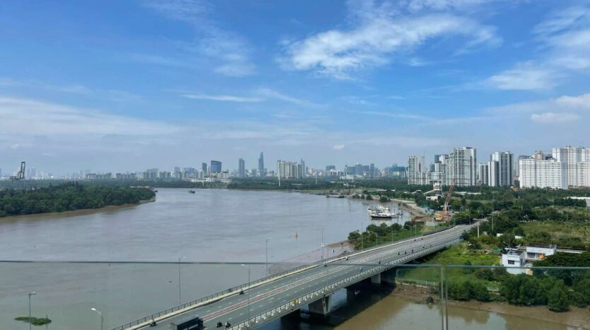 View sông Sài Gòn từ căn hộ Diamond Island Brilliant Tower 4 | Saigon River view from Diamond Island Brilliant Tower 4 apartment