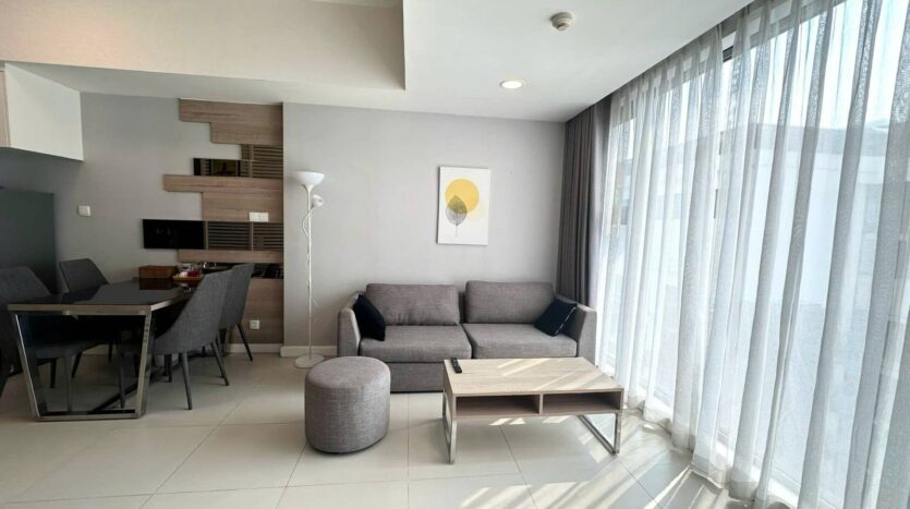 Phòng khách căn hộ Studio Gateway Thảo Điền Tháp A 50m2 đầy đủ nội thất | Living room of Studio Gateway Thảo Điền Tower A 50sqm apartment fully furnished