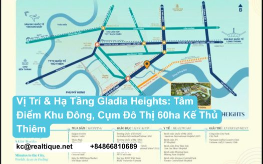 Vị trí hạ tầng Gladia Heights khu Đông cụm đô thị 60ha | Gladia Heights location featured