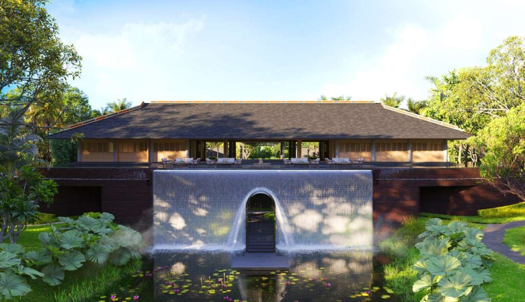 Thác nước lối vào Mandarin Oriental Đà Nẵng | Waterfall arrival entrance Mandarin Oriental Da Nang