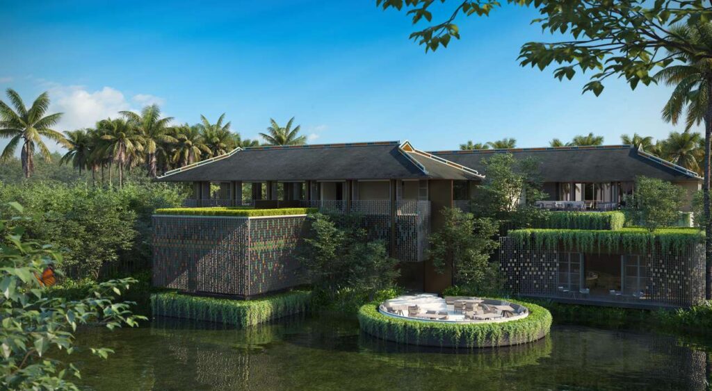 Toàn cảnh cụm nhà hàng Mandarin Oriental Đà Nẵng | F&B outlets overview render