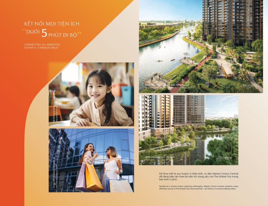 Kết nối mọi tiện ích dưới 5 phút đi bộ tại Nexus Zone The Global City | Nexus Zone 5-minute walk connectivity