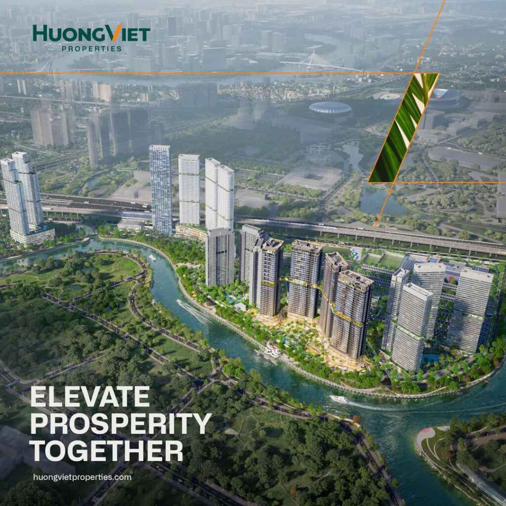 Toàn cảnh đại đô thị Palm City khu Đông TP.HCM ven sông | Palm City township aerial riverfront East Saigon