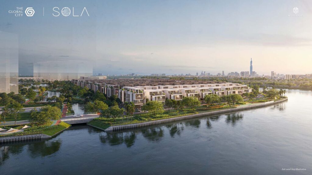 Tổng thể quy hoạch Bán đảo Sola villa compound The Global City | Sola Peninsula master layout villa compound