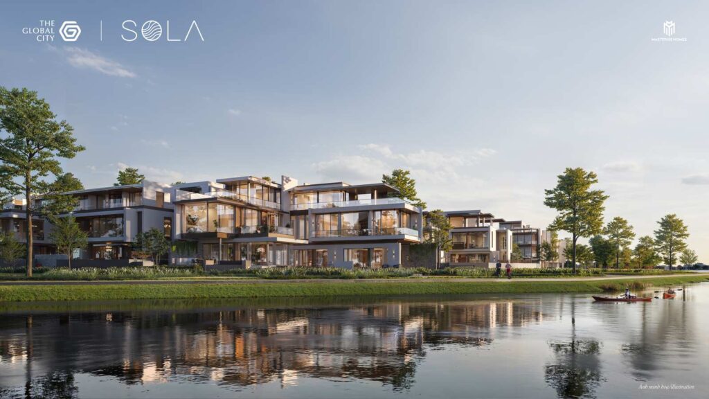 Phối cảnh biệt thự đơn lập bán đảo Sola The Global City | Detached villa render Sola Peninsula