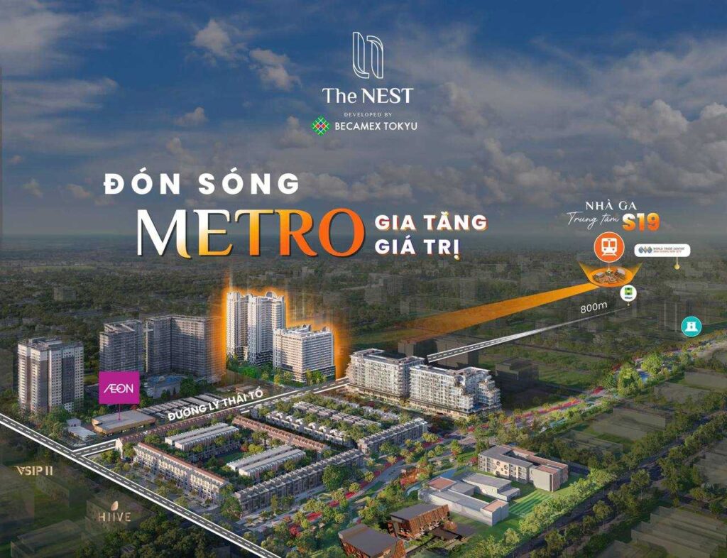 Vị trí The Nest cạnh AEON Mall và Ga Metro S19 | The Nest location next to AEON Mall and Metro Station S19